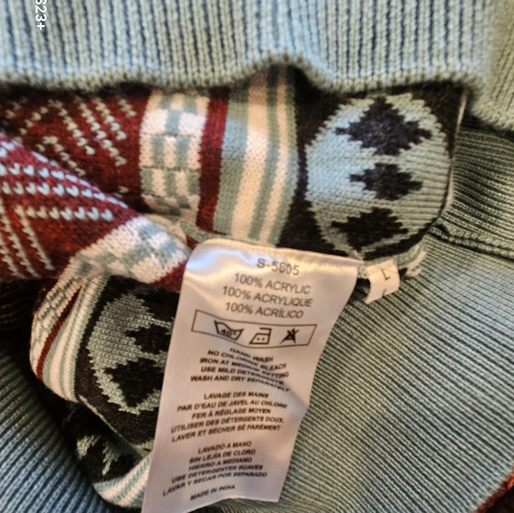 Myra NWT knit turtle neck western sweater womans size L aztec western warm cozy